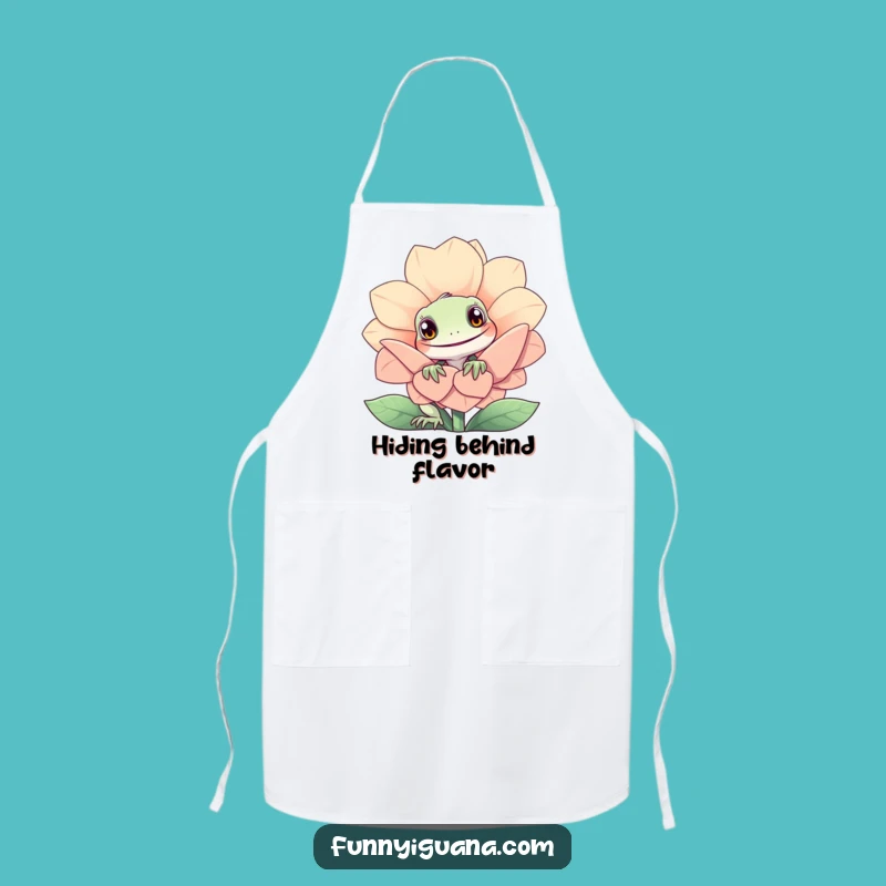 Funny Iguana Apron - Cook with Curious Flower Vibes