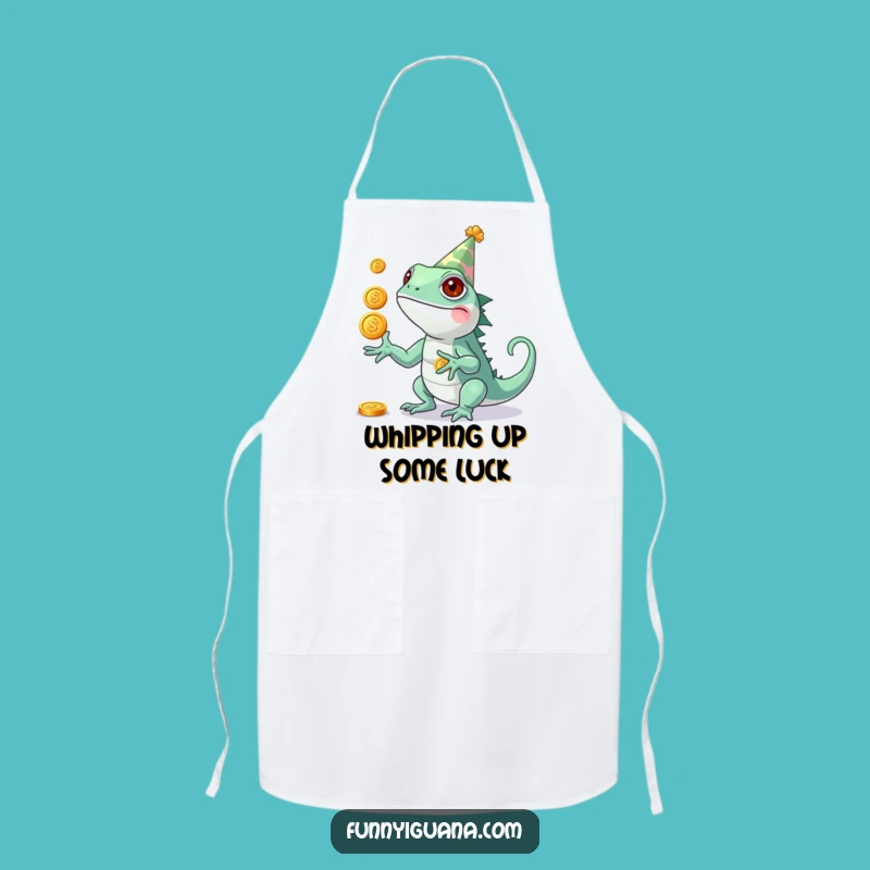 Funny Kawaii Iguana Party Apron - Cook with Luck