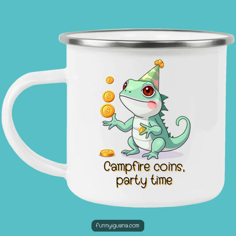 Funny Kawaii Iguana Party Camping Mug - Lucky Adventure