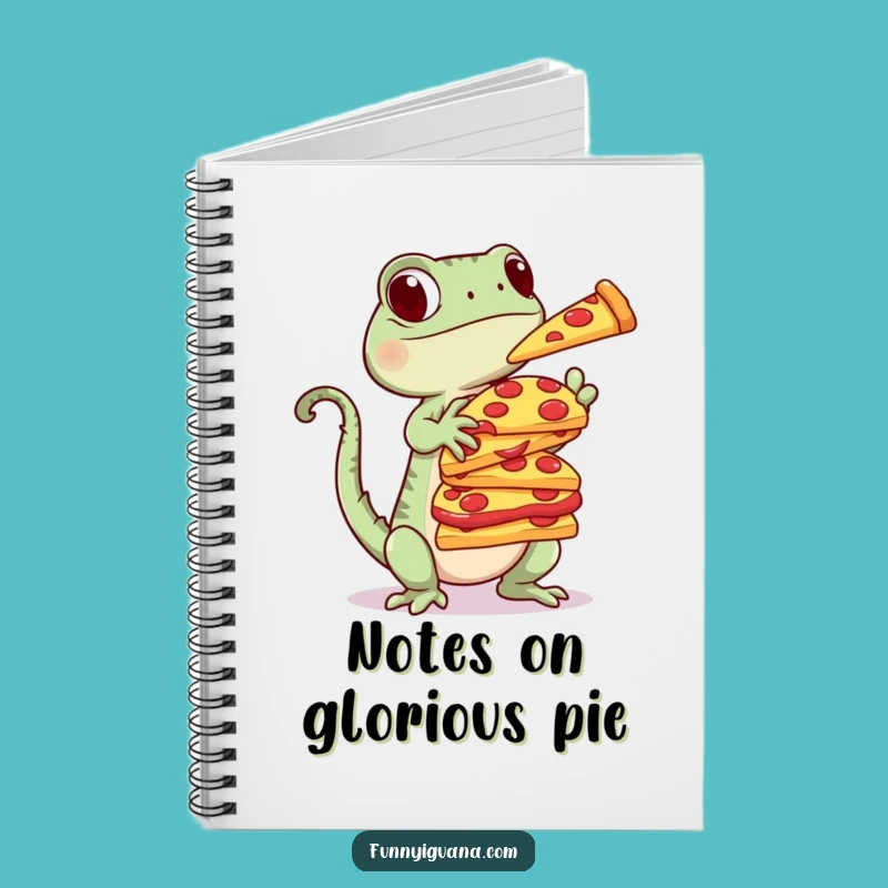 Funny Kawaii Iguana Pizza Notebook - Jot Down Your Cravings